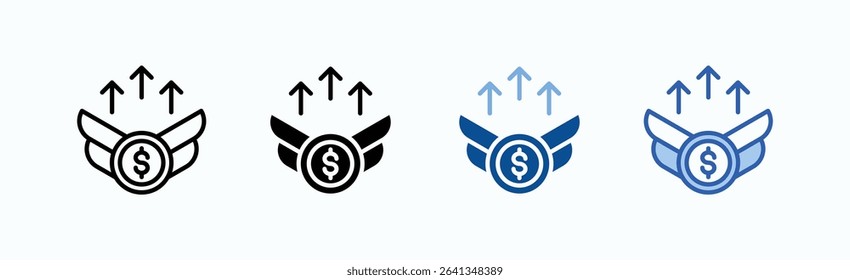Financial Independence icon sheet multiple style collection isolated vector