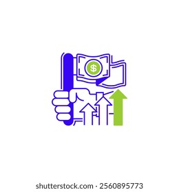 Financial Independence Line Icon. linear style sign for mobile concept and web design. Outline vector icon.