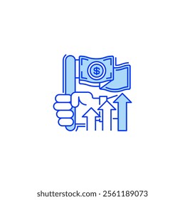 Financial Independence Line Icon. linear style sign for mobile concept and web design. Outline vector icon.