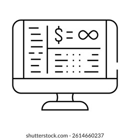 financial independence line icon vector. financial independence sign. isolated contour symbol black illustration