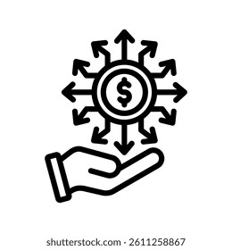 Financial Independence Line Vector Illustration On White Background.