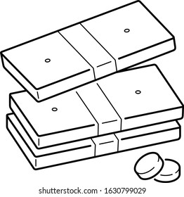 Financial independence. Vector outline icon.