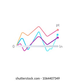 Financial indicators chart isolated on white background. Infographic element for business presentation vector illustration.