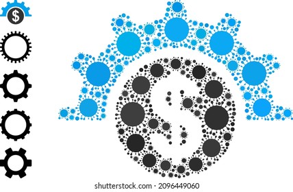 Financial industry mosaic icon. Vector mosaic done from scattered infection items. Infection mosaic financial industry icon, and bonus icons. Financial industry mosaic for pandemic templates.