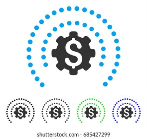 Financial Industry Protection Dotted Sphere flat vector icon. Colored financial industry protection dotted sphere gray, black, blue, green pictogram versions. Flat icon style for graphic design.
