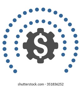 Financial Industry Protection vector icon. Style is bicolor flat symbol, cobalt and gray colors, rounded angles, white background.