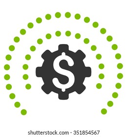 Financial Industry Protection vector icon. Style is bicolor flat symbol, eco green and gray colors, rounded angles, white background.