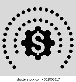 Financial Industry Protection vector icon. Style is flat symbol, black color, rounded angles, light gray background.