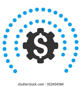 Financial Industry Protection vector icon. Style is bicolor flat symbol, blue and gray colors, rounded angles, white background.