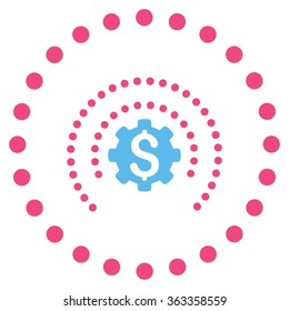Financial Industry Protection vector icon. Style is bicolor flat circled symbol, pink and blue colors, rounded angles, white background.