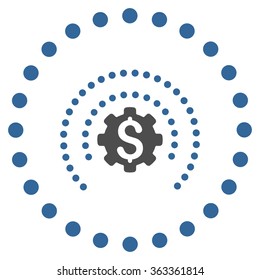 Financial Industry Protection vector icon. Style is bicolor flat circled symbol, cobalt and gray colors, rounded angles, white background.