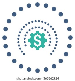 Financial Industry Protection vector icon. Style is bicolor flat circled symbol, cobalt and cyan colors, rounded angles, white background.