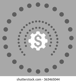 Financial Industry Protection vector icon. Style is bicolor flat circled symbol, dark gray and white colors, rounded angles, silver background.