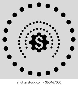 Financial Industry Protection vector icon. Style is flat circled symbol, black color, rounded angles, light gray background.
