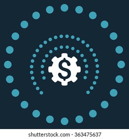 Financial Industry Protection vector icon. Style is bicolor flat circled symbol, blue and white colors, rounded angles, dark blue background.