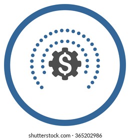 Financial Industry Protection vector icon. Style is bicolor flat circled symbol, cobalt and gray colors, rounded angles, white background.