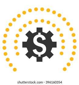 Financial Industry Protection vector icon. Style is flat symbol, yellow color, white background.