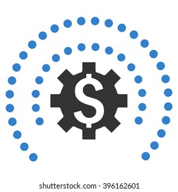 Financial Industry Protection vector icon. Style is flat symbol, cobalt color, white background.