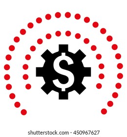 Financial Industry Protection vector icon. Style is bicolor flat symbol, intensive red and black colors, white background.