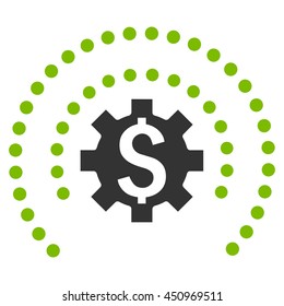 Financial Industry Protection vector icon. Style is bicolor flat symbol, eco green and gray colors, white background.