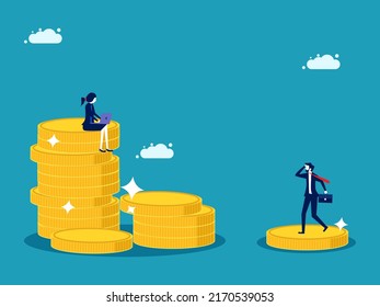 Financial Inequality. Rich And Poor With Different Salaries. Business Concept Vector