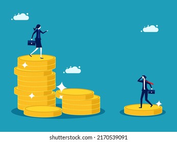 Financial Inequality. Rich And Poor With Different Salaries. Business Concept Vector