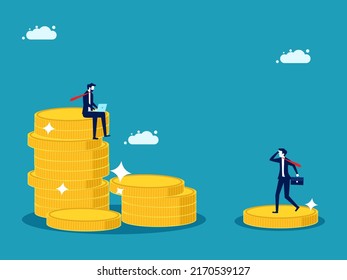 Financial Inequality. Rich And Poor With Different Salaries. Business Concept Vector