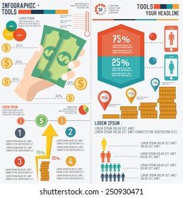 Financial Info Graphic Design On White Background,clean Vector