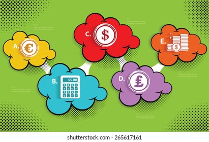 Financial info graphic design,clean vector