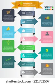  Financial Infographic, Business Diagrams, Business Infographic and Text Information Design.  Vector Illustration.