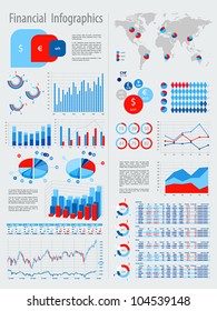 Financial Infographic Set With Charts And Other Elements. Vector Illustration.