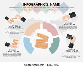 Financial infographic template, Eps10, vector illustration, For presentations, brochures, banners, website graphics.