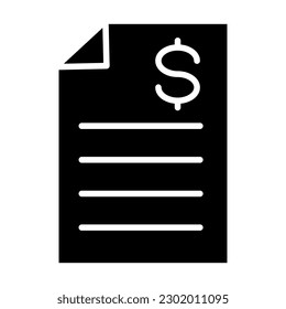 Diseño de iconos glifos de vectores de información financiera