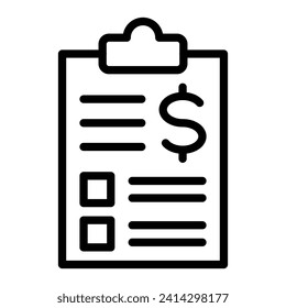Diseño de icono de línea de vector de información financiera