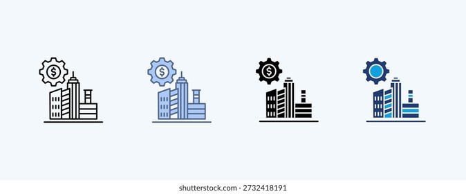 Vetor de ilustração de ícones múltiplos de infraestrutura financeira