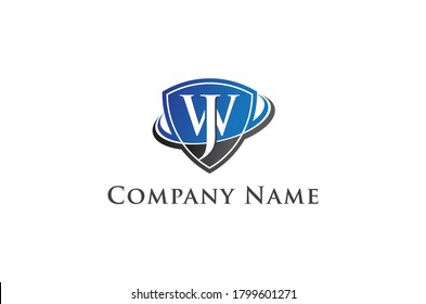 Financial initial JW letter with Shield Logo Design vector Template & abstract letter logo design.