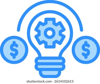 Financial Innovation Icon Blue Color Vector Illustration