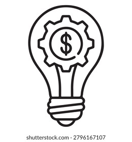 Financial Innovation Lightbulb Icon Featuring Business Idea Investment Strategy Economic Growth Entrepreneurship and Money Management Concepts