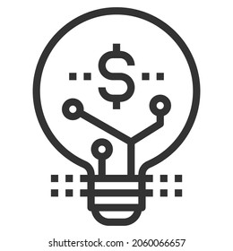 FINANCIAL INNOVATION LINE ICON VECTOR ILLUSTRATION