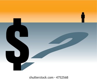 Financial insecurity looms large in an abstract landscape