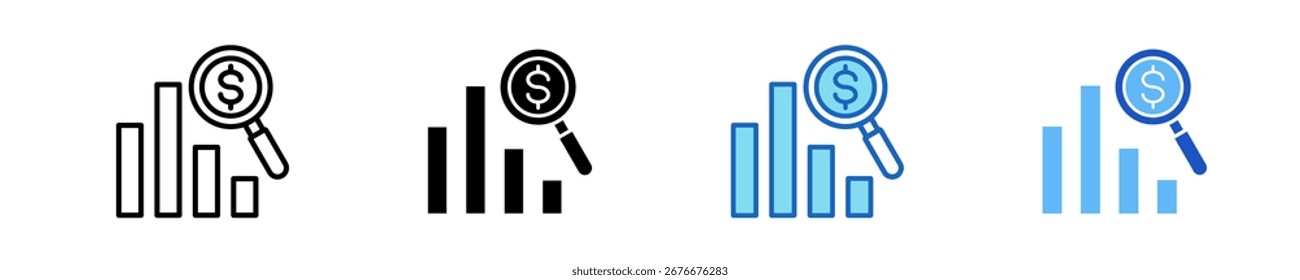 Financial Insights Icon Set Multiple Style Collection