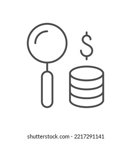 Financial inspection line outline icon