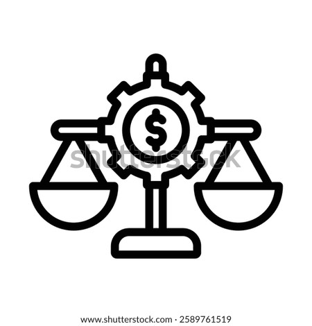 Financial Instability Line Vector Illustration On White Background.