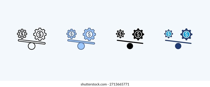Vetor de ilustração de vários ícones de instabilidade financeira
