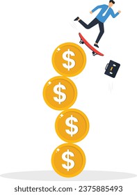 Financial instability, uncertainty or unstable investment market, risky situation or economic recession, crisis or bankruptcy concept

