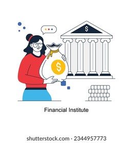 Financial Institute abstract concept vector in a flat style stock illustration