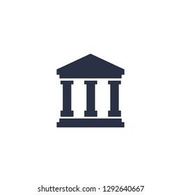 Financial Institution, Bank. Vector Icon On White Background.