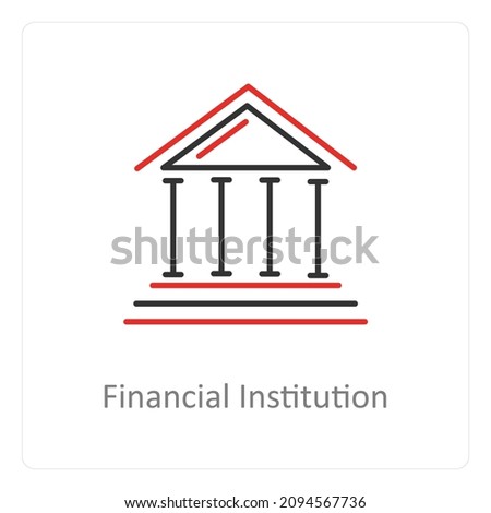 Financial Institution Or Institution Icon Concept