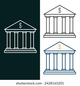 Financial Institution Vector Icon Design