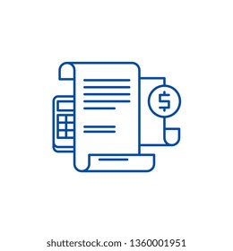 Financial instructions line icon concept. Financial instructions flat  vector symbol, sign, outline illustration.